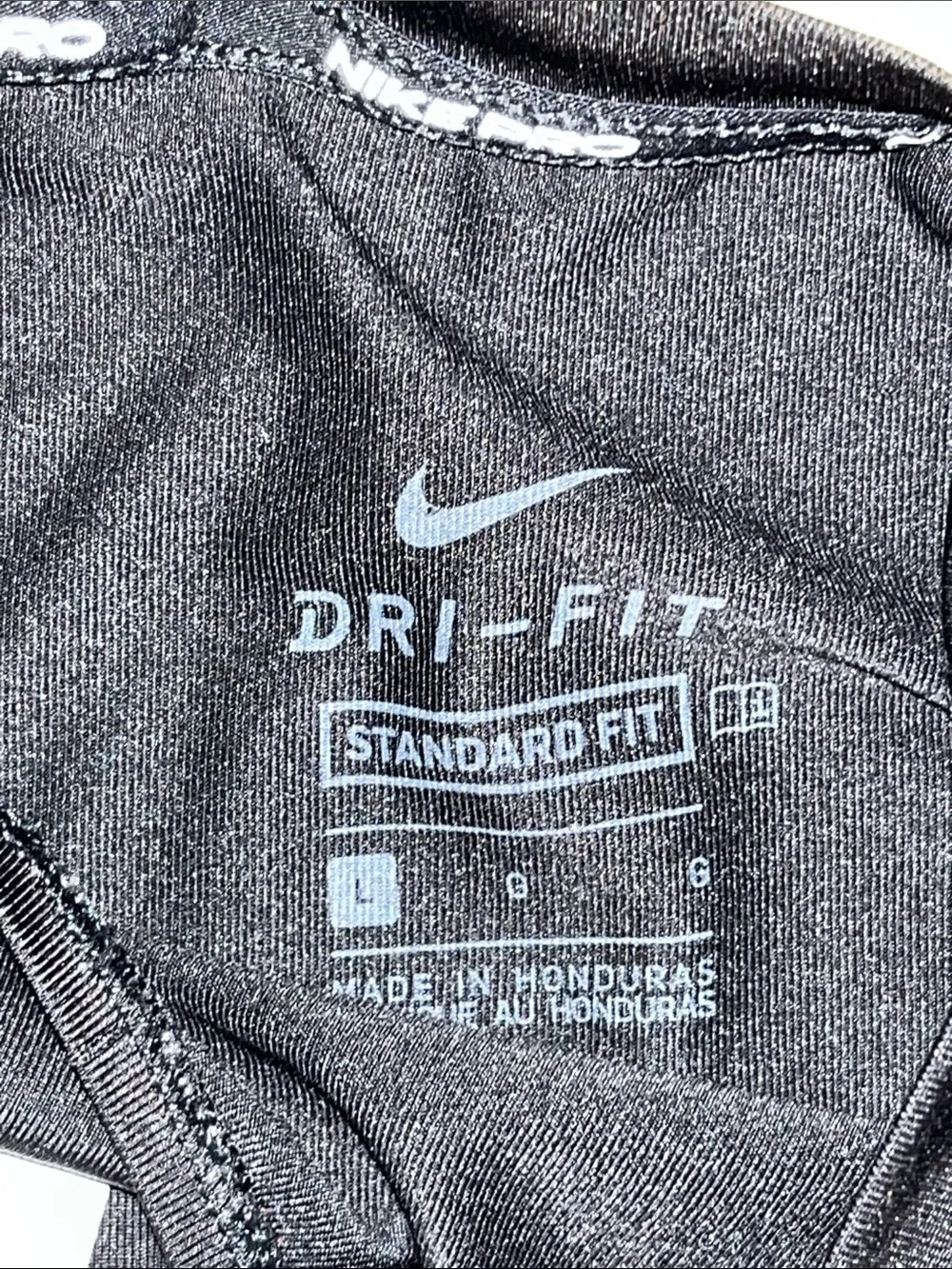 Nike Black Short-Sleeve Performance Tee with White Logo